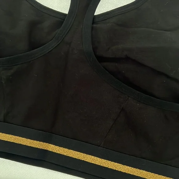No boundaries cotton sport bra size 40 black gold - Picture 4 of 4